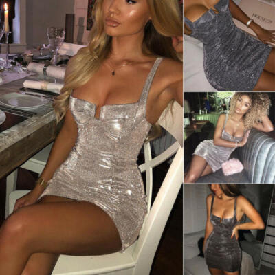 

Sexy Women Summer Sleeveless Bodycon Party Evening Cocktail Short Mini Dress