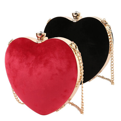 

Fashion Peach Heart Suede Handbag Cosmetic Bag Dinner Clutch Bag