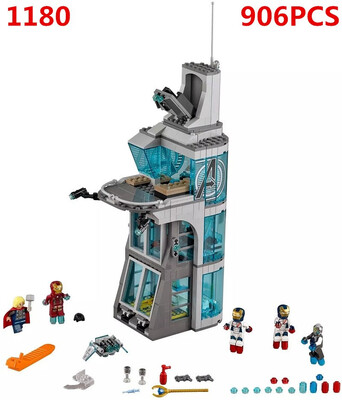 

76038 Attack on Avengers Tower Heros Thanos Iron Man Thor Model Building Blocks Bricks Kids DIY Gifts Toys Sembo 1180