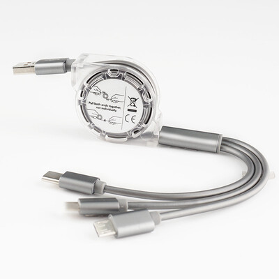 

3-in-1 data cable Charging cable Applicable to Apple multi-function telescopic data cable 3 in 1 usb Android Typec