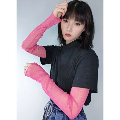 

Net red summer mesh ice silk sleeves female summer lace sunscreen cuff anti-UV thin section long sleeves cycling