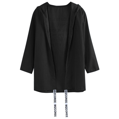 

Toponeto Fashion Women Autumn Casual Letter Print Full Sleeve Cardigan Wild Hooded Coat