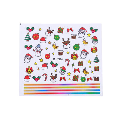 

Christmas Snowflakes Snowman Water Transfer Xmas Gifts 3D Nail Art Stickers