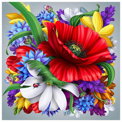 

5D DIY Diamond Painting Colorful Flowers Cross Stitch Embroidery Mosaic Kit