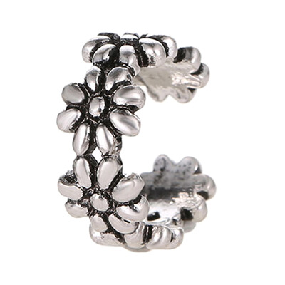 

New Fashion Style Hollow Metallic Flower Linked Champagne Crystal Ear Cuff Fashion Women Clip Earrings Gifts