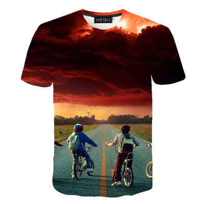 

Summer New Fashion Women Men Stranger Things 3 T Shirt Casual Cool 3D Print T Shirts