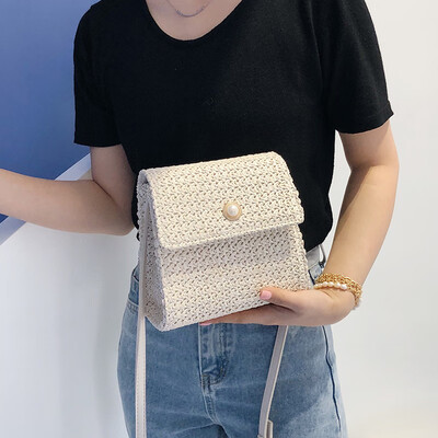 

Net red small bag Yang Qi straw bag fashion girl Messenger bag handbag New 2019 wild ins shoulder bag