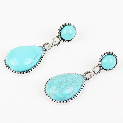 

Perfect Vintage Item Women Bohemia Style Turquoise Earrings Fashion