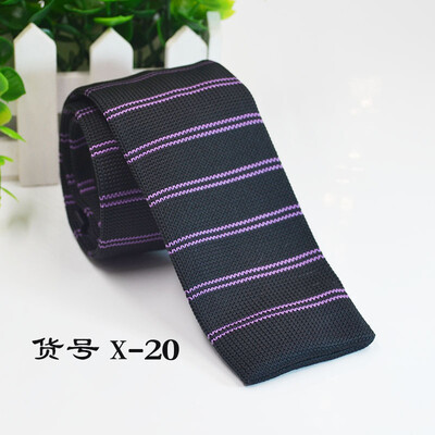 

Knit flat striped tie 5CM narrow section mens business tie direct
