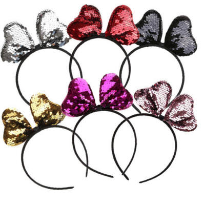 

1Pcs Girls Sequins Glitter Bow Knot Headband Hair band Costume Party Cosplay