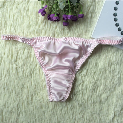 

Women Solid Panties Briefs Low Rise Sexy Underwear Elastic Waist Silk Underpants