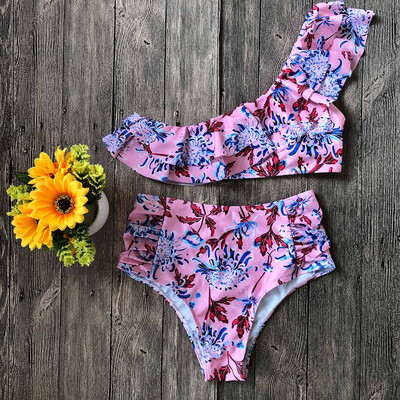 

Saidsome Women Swimwear Beachwear Plaid Printed 2 Pieces Bikini Swimsuit Bathing Suit