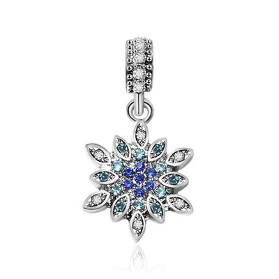 

1 Pc European And American Fashion Diy Shiny Chain Snowflake Diamond Pendant Jewelry Pumpkin Car Beaded Pendant