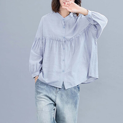 

Tailored Women Retro Literary Casual Long Sleeve Tops Blouse Ladies Autumn Casual Shirt