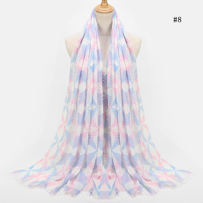 

2018 autumn&winter new geometric diamond scarf foreign trade original single autumn&winter cotton&linen printed shawl