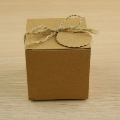 

FUNNYBUNNY 5pcs Kraft Small Natural Gift Boxes Wedding Favour Bags With String Tags