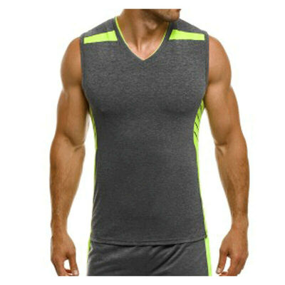 

Men Summer Sleeveless Casual Cotton Gym Sports Slim Fit Vest Tank Top T-Shirt