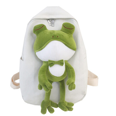 

Frog pendant doll ins schoolbag Korean version of high school personality cartoon doll fumigating dragon shoulder bag ugly sprouti