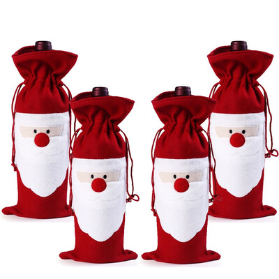 

〖Follure〗4PC Christmas Wine Bottle Set Santa Decoration Xmas Bottle Cap Xmas Decor