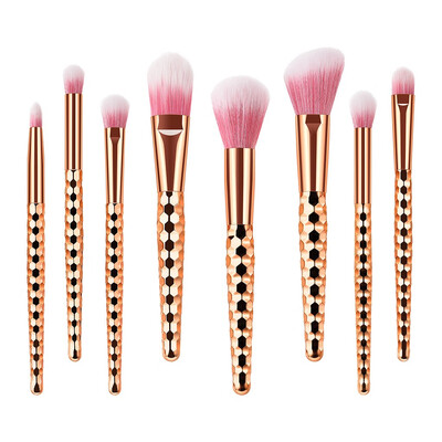 

Toponeto 7 Pcs Makeup Brushes With Honeycomb Rose Gold Eye Makeup Brush Set
