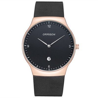 

Thin watch male students Korean fashionable simple business water-proof steel band mens quartz watch