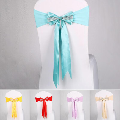 

Chair Sash Bow Elastic Chair Ribbon Back Tie Bands for Wedding Party Ceremony Banquet