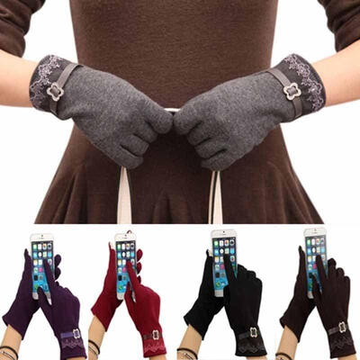 

Women Girl Elegant Winter Warm Weaved Knit Gloves Full Fingers Touch Screen Wrist-Gloves