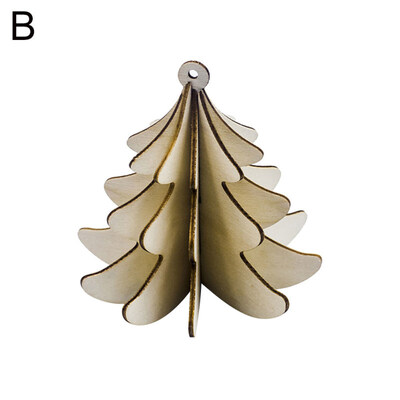

5Pcs Christmas Wood Hanging Ornament Star Ball Bell Angel Xmas Tree Party Decor