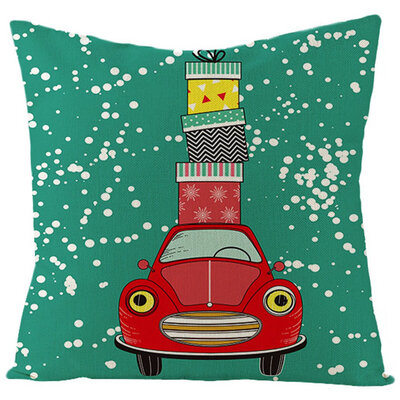 

40 Pattern New 18&quot Christmas Tree Santa Cotton Linen Throw Pillow Case Truck Sofa Car Throw Cushion Cover Home Decor
