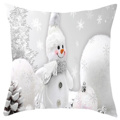 

Tailored Merry Christmas Short Plush Pillowcase Sofa Pad Set Home Decoration 18x18 Inch