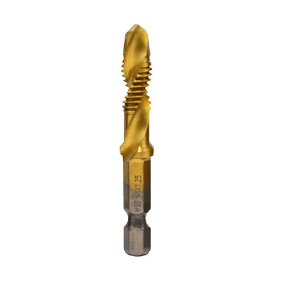 

Hex Shank Metric Thread -3M-4M5M6M-8M-10 Titanium-Coated HSS Drill&Tap Bits HSS4241 Hardness is Suitable for WoodPlasti