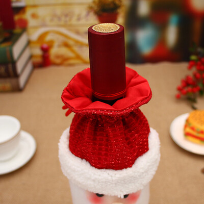 

〖Follure〗Red Wine Bottle Cover Bags Decoration Home Party Santa Claus Christmas