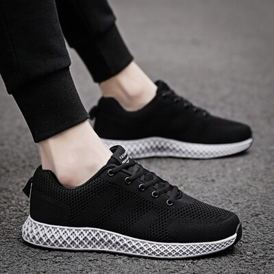 

2019 new trend fashion breathable flying woven mens shoes students running lightweight mesh sports shoes mens wild