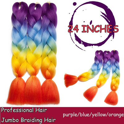 

Braiding Hair Ombre for crochet Hair Weave with Synthetic&Twist Braiding Hair Extensions Dark black 100gpc