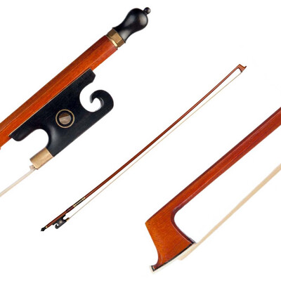 

Violin Bow Pernambuco Bow Stick Ebony Frog Horsetail Bow Hair for 44 Full Size Violin
