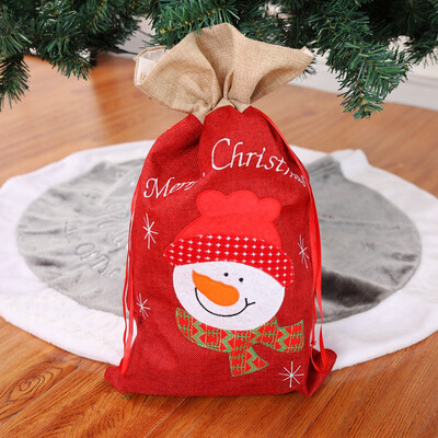 

Tailored Santa Burlap Gift Bag Tote Bag Decoration Christmas Party Supplies