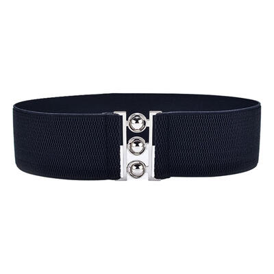 

Simple Elastic Band Metal Ball Buckle Women Waistband Clothes Sash Corset Belt