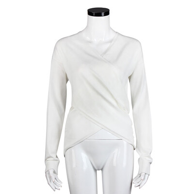

〖Follure〗Womens Long V-Neck Cross Long Sleeve Loose Knitted Sweater Casual Jumper Tops