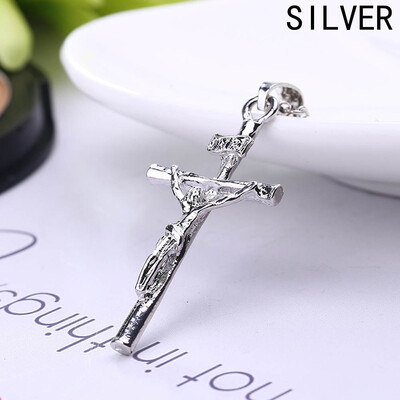 

Stainless Steel Jesus Cross Pendant Necklace Chain For Men Gift Vintage Christian Jewelry
