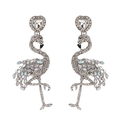 

Bohemia Colorful Crystal Birds Fringed Drop Dangle Earrings ZA Wedding Jewelry Wholesale Women Fish Earrings Accessories 2019