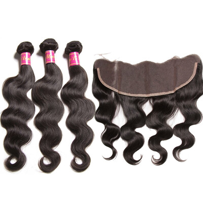 

UNice 8A Brazilian Body Wave Virgin Human Hair 3 Bundles with 134 Ear to Ear Frontal