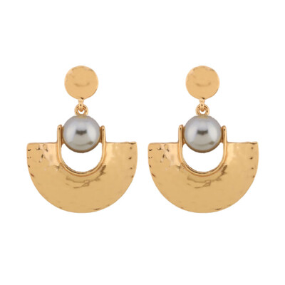 

Glossy Surfaces Metal Punk Earrings For Women Statement Jewelry Rhinestones Trendy Dangle Earrings