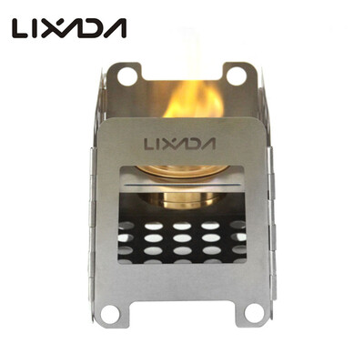 

Lixada Portable Stainless Steel Lightweight Folding Wood Stove Pocket Stove Outdoor Camping Cooking Picnic Backpacking Stove with