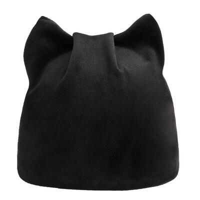 

Fashion Women Solid Color Winter Warm Hat Velvet Casual Cat Ear Beanie Cap