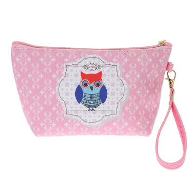 

Waterproof Zipper Cartoon Owl Cosmetic Bag Makeup Pouch