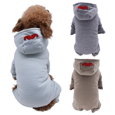 

Pet Autumn Winter Thickening Warm 4 Legged Cotton Padded Coat Small Medium Fashion Hooded Coat Jumpsuit For Dogs Clothes