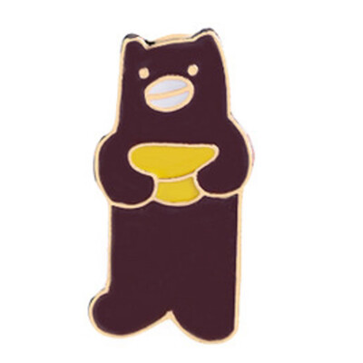 

1 Pc Adorable Cartoon Design Enamel Brown Bear Brooch Pins Women Fashion Badges