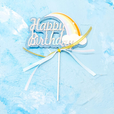 

FUNNYBUNNY Creative Laser Rainbow Plug-in Birthday Cake Plug-in Card Decoration Cake Toppers Birthday Cakes Cupcake Toppers