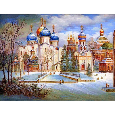 

kirin show Full Drill Diamond Paintings Landscape Diamond Mosaic Church Diamond Embroidery Cross Stitch Picture Of Rhinestones