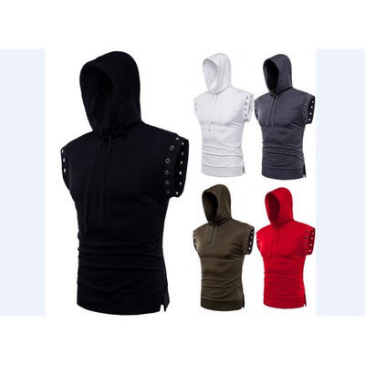 

Men&acutes Sleeveless Casual Shirt Hooded Hoodie Muscle Gym Vest Tops T-shirt Tank